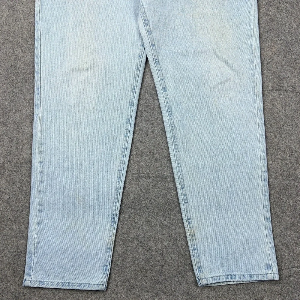 VTG Lee Jeans Womens 32x34 Blue High Rise Tapered Mom Distressed Denim Pants USA